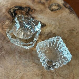 Set of 2 Vintage Crystal Salt Cellars